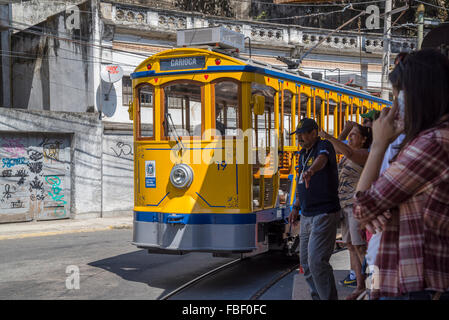 Tram, Santa Teresa, Rio de Janeiro, Brasile Foto Stock