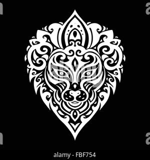 Lions Head. Disegno tribale. Illustrazione Vettoriale