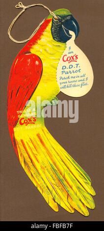 Cox's fustellato D.D.T. Parrot attivato fly card Foto Stock