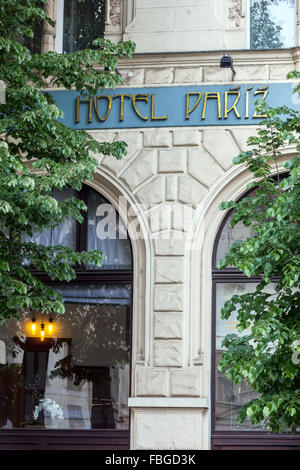 Praga Art Nouveau Hotel Pariz è un hotel a 5 stelle lussuoso hotel in stile Art Nouveau di Praga, Repubblica Ceca Foto Stock