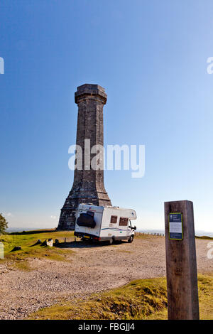 1844 torre sul black Down, Dorset in memoria del vice ammiraglio sir Thomas Masterman Hardy di HMS Victory alla Battaglia di Trafalgar Foto Stock