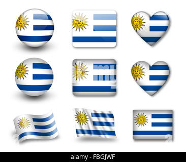 L'uruguayano bandiera Foto Stock