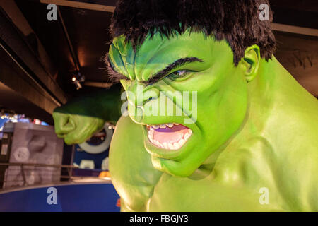 The Incredible Hulk Waxwork in Madam Tussauds, London Foto Stock