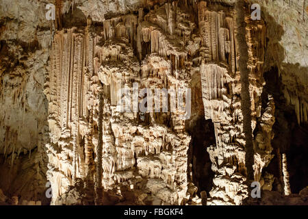 Aven d'Orgnac camere sotterranee e formazioni di cristallo in Ardeche, Francia Foto Stock