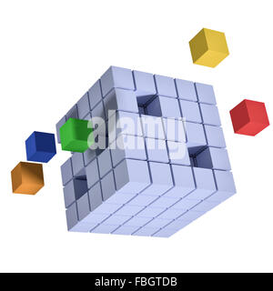 Computer immagine generata di forme a cubo Foto Stock