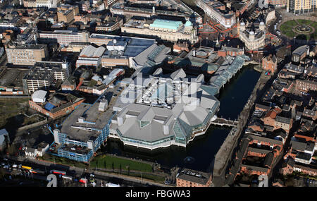 Vista aerea della Principessa Quay Shopping Centre di Hull, Regno Unito Foto Stock