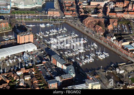 Vista aerea di Hull Marina, East Yorkshire, Regno Unito Foto Stock