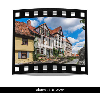 Schlossberg (Castle Hill), Quedlinburg Sassonia-anhalt Germania Europa Foto Stock