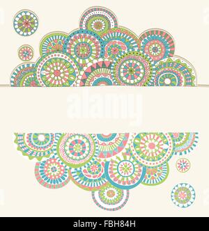 Colorati disegnati a mano doodle telaio Illustrazione Vettoriale
