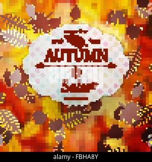 Vendita con foglie di autunno. EPS 10 Illustrazione Vettoriale