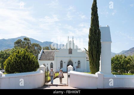 Chiesa olandese riformata in Sud Africa (NGK), Franschhoek, Cape Winelands Distretto, Provincia del Capo Occidentale, Sud Africa Foto Stock