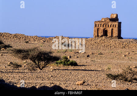 Qalhat, Oman. Resti di Bibi Maryam il Mausoleo. Foto Stock