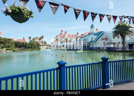 Lago sul Boardwalk Casino & Entertainment Complex, Summerstrand, Port Elizabeth, Eastern Cape Province, Sud Africa Foto Stock