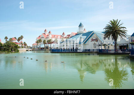 Lago sul Boardwalk Casino & Entertainment Complex, Summerstrand, Port Elizabeth, Eastern Cape Province, Sud Africa Foto Stock