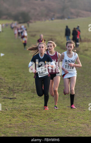 L annuale Knole Run Sevenoaks School cross country gioventù miglio a correre in squadre dura gara endurance Foto Stock