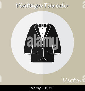 Vintage Tuxedo suit ( o business suit ) ( in stile vintage , design piatto ) Foto Stock