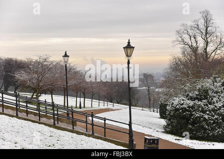 Alexandra Palace di Londra, Regno Unito. Il 17 gennaio 2016. Neve a Londra. Neve in Alexandra Palace Credito: Matteo Chattle/Alamy Live News Foto Stock
