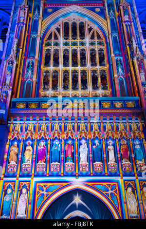 Londra, Regno Unito. 16 gen 2016. Abbazia di Westminster accesa per la Lumiere di Londra festival Credito: Glyn Thomas Fotografia/Alamy Live News Foto Stock