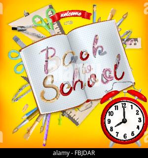 Si torna a scuola da cartolina. EPS 10 Illustrazione Vettoriale