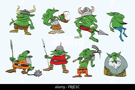 Set di Green Goblin. Illustrazione Vettoriale