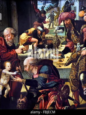 L' Adorazione dei Magi di Pieter Coecke Van Aelst (1502 - 1550), pittore fiammingo Belgio belga Foto Stock