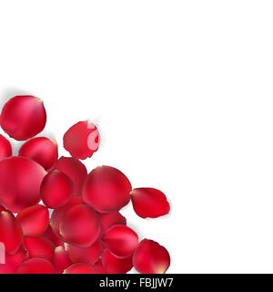 Scheda di san valentino - rosso petali di rosa. EPS 10 Illustrazione Vettoriale