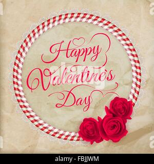 Il giorno di San Valentino di lacy cuore di carta di credito. EPS 10 Illustrazione Vettoriale