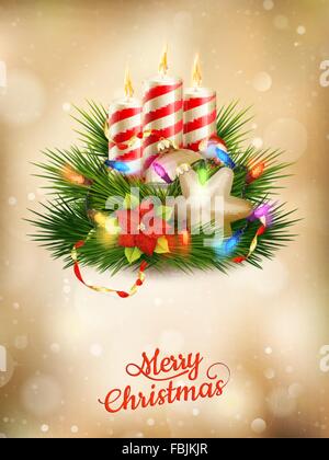 Beautiful golden christmas background. EPS 10 Illustrazione Vettoriale