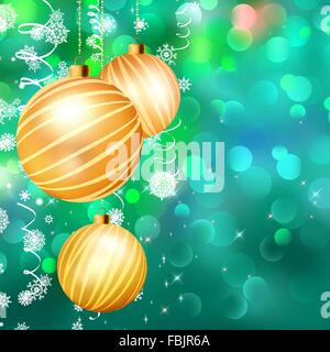 Natale sfondo bokeh di fondo con baubles. EPS 10 Illustrazione Vettoriale