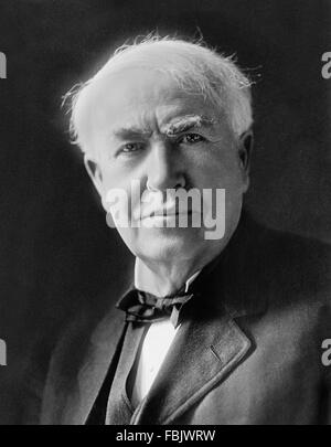 Thomas Edison. Ritratto dell'inventore Thomas Alva Edison, presa c.1920 Foto Stock