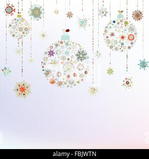 Stilizzato e palle di Natale, in beige. EPS 8 Illustrazione Vettoriale