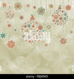 Stilizzato e palle di Natale, sfondo. EPS 8 Illustrazione Vettoriale