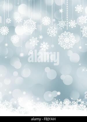 Natale elegante argento fiocchi di neve. EPS 8 Illustrazione Vettoriale