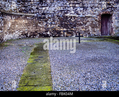 Il cortile della prigione di Kilmainham Gaol dove i leader del 1916 Pasqua Rising dove girato da un britannico fucilazione in Dublino. Foto Stock