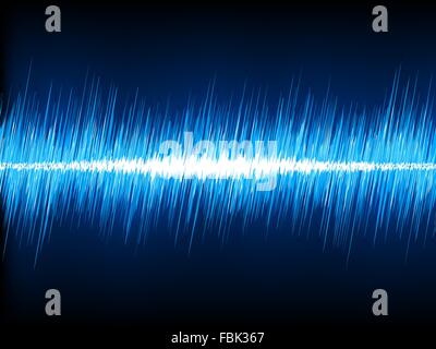 Le onde sonore oscillanti su sfondo nero. EPS 8 Illustrazione Vettoriale