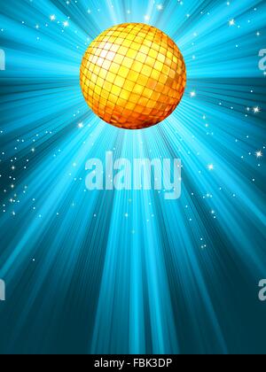 Blu scintillante palla da discoteca. EPS 8 Illustrazione Vettoriale