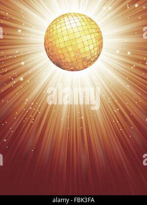 Discoteca beige raggi con stelle. EPS 8 Illustrazione Vettoriale