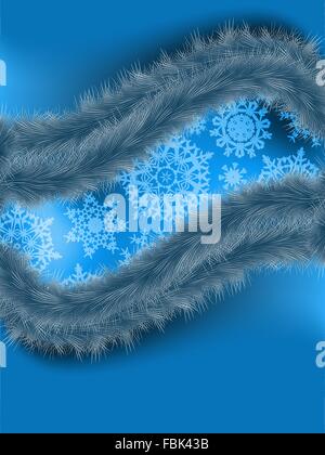 Scheda di Natale con i fiocchi di neve sullo sfondo. EPS 8 Illustrazione Vettoriale