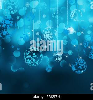 Natale sfondo bokeh di fondo con baubles. EPS 8 Illustrazione Vettoriale