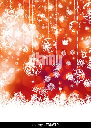 Le palle di Natale su verde bokeh di fondo. EPS 8 Illustrazione Vettoriale