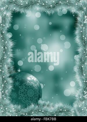 Eleganti fiocchi di neve di natale a rami di alberi. EPS 8 Illustrazione Vettoriale