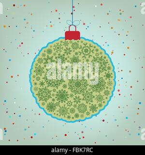 Modello retrò - una bella palla di Natale. EPS 8 Illustrazione Vettoriale