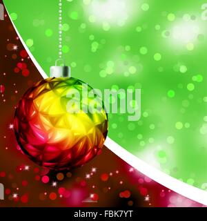 Coloratissima palla di Natale del modello di scheda. EPS 8 Illustrazione Vettoriale