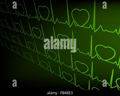 Abstract battiti cardiaci cardiogram. EPS 8 Illustrazione Vettoriale