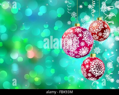 Natale con baubles multicolore. EPS 8 Illustrazione Vettoriale