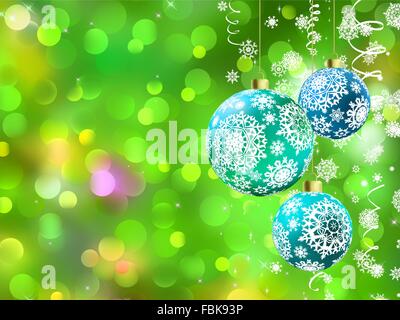 Natale con baubles multicolore. EPS 8 Illustrazione Vettoriale