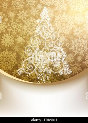 Albero di Natale, biglietto di auguri. EPS 8 Illustrazione Vettoriale