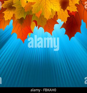Autunnale di foglie di acero e luce solare. EPS 8 Illustrazione Vettoriale