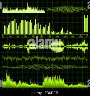 Le onde sonore set. Musica di sottofondo. EPS 8 Illustrazione Vettoriale