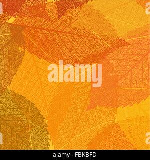 Asciugare le foglie di autunno modello. EPS 8 Illustrazione Vettoriale